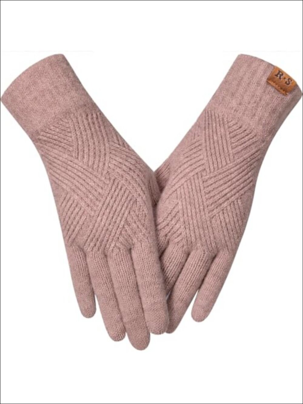 Women's Winter Thermal Knit Touchscreen Gloves Acrylic 3D Pattern One Size